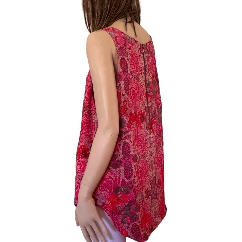 CABI Blouse Top Tank Blouse Multi Colour Paisley Abstract Print Sleeveless Flowy - Picture 4 of 11